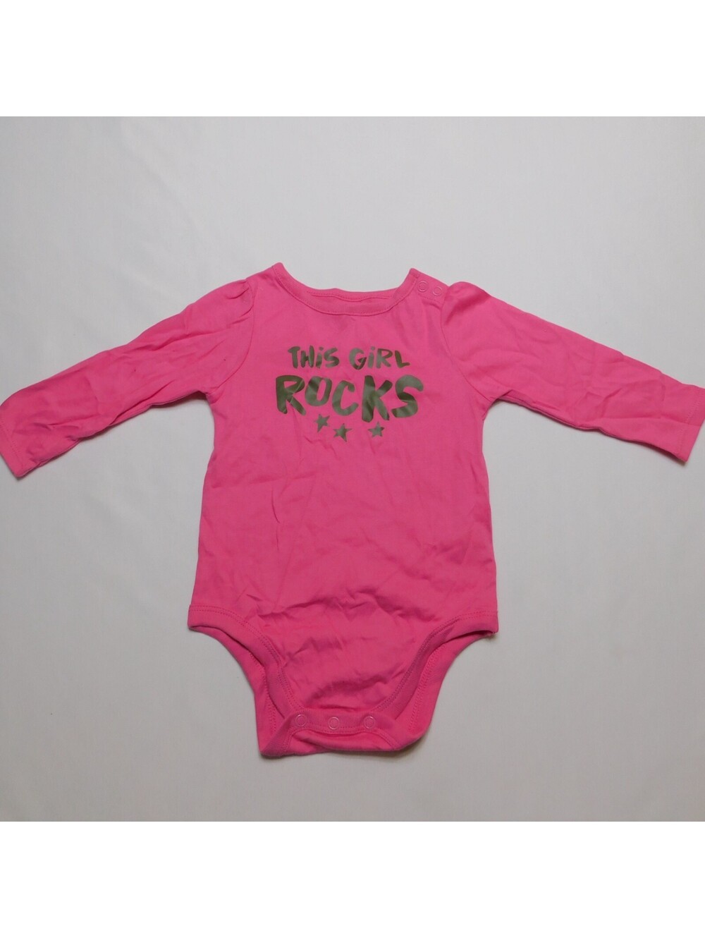 Garanimals Baby Girls Bodysuit 6-9 Months Pink Long Sleeve This Girl Rocks